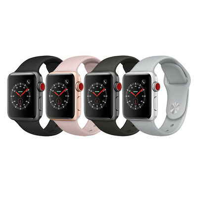 Apple Watch Series 3 42mm Smartwatch (0GPS Cellular, Space Gray Aluminum Case, Black Sport Band)