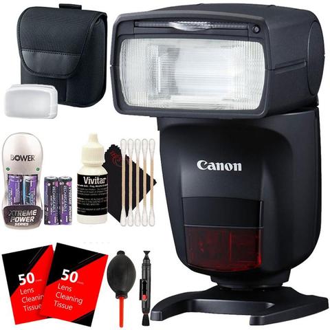 Canon Speedlite 470EX-AI Hot-Shoe Flash with Auto Intelligent Bounce Function Battery &amp; Charger Top Cleaning Kit
