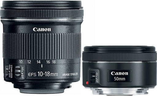 Canon 50mm f/1.8 and 10-18mm Portrait &amp; Travel 2-Lens Kit