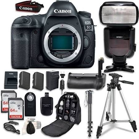 Canon EOS 5D Mark IV Digital SLR Camera Bundle (Body Only) + Professional Accessory Bundle