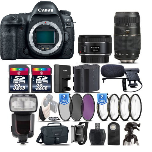 Canon EOS 5D Mark IV DSLR Full Frame Camera + 50mm 1.8 STM + 70-300mm - 64GB Kit