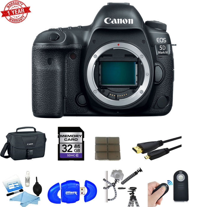 Canon EOS 5D Mark IV DSLR Body With Deluxe Accessory Bundle Kit