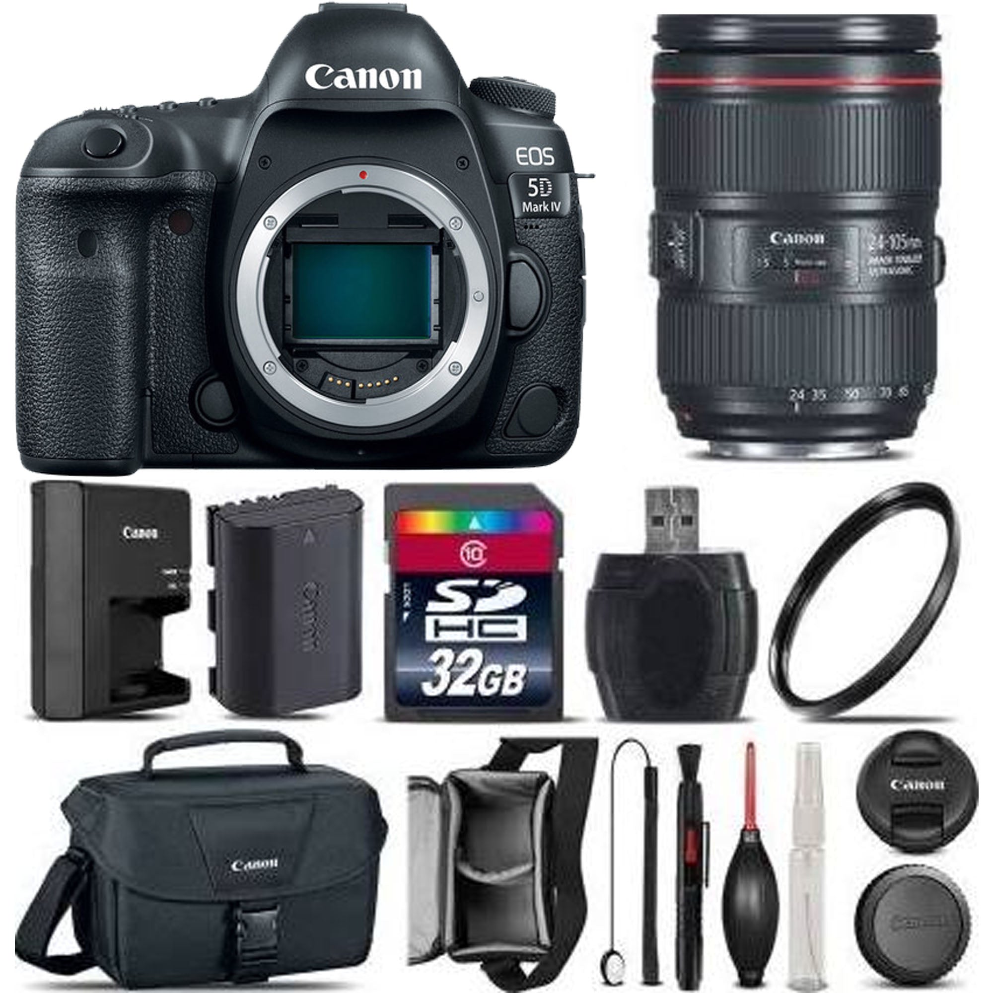 Canon EOS 5D Mark IV Full Frame Digital SLR Camera with EF 24-105mm f/4L is  II USM Lens Kit Black