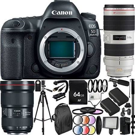 Canon Eos 5D Mark IV DSLR Camera with EF 16-35mm f/2.8L III USM Lens &amp; EF 70-200mm f/2.8L Is II USM Lens Deluxe Bundle