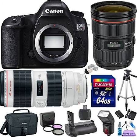 Canon Eos 5DS R 50.6 MP Digital SLR Camera w/ 24-70mm f/2.8L II USM Lens + 70-200mm f/2.8L Is II USM Lens Premium Bundle