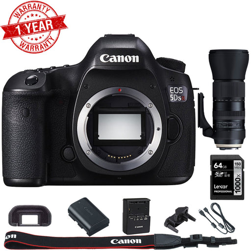 Canon EOS 5DS R 50.6MP Digital SLR Camera (Body) + 150-600mm HSM Zoom Lens Kit