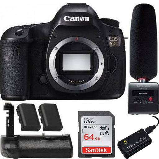 Canon EOS 5DS 50.6MP Digital SLR Camera (Body) |Tascam Audio Recorder &amp; Microphone Bundle