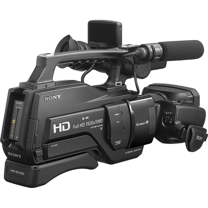 Sony HXR-MC2500 HXRMC2500 Shoulder Mount AVCHD Camcorder with 3-Inch LCD (Black) Sandisk 64GB High Speed 10 UHS-3 Memory Card Accessory Bundle