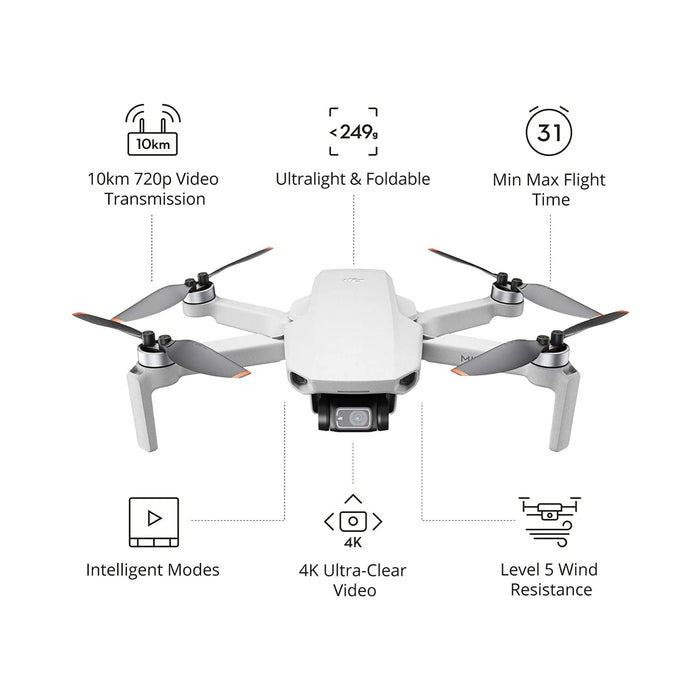 DJI Mini 3 - Lightweight and Foldable Mini Camera Drone with 4K HDR Video, 38-min Flight Time, True Vertical Shooting, and Intelligent Features