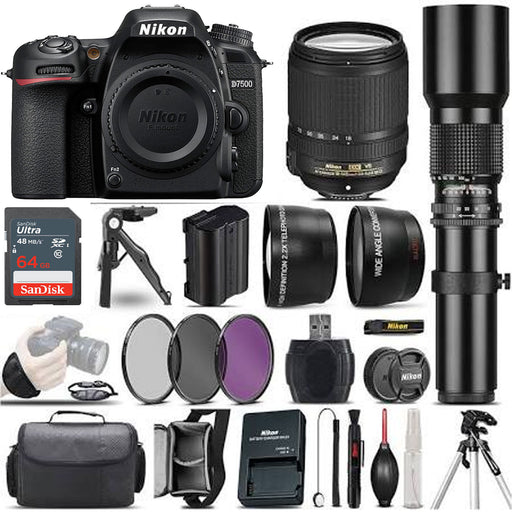 Nikon D7500 4K Digital SLR Camera w/ 18-140mm VR DX Lens | 64GB Supreme Bundle