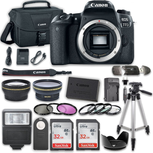 Canon EOS 77D DSLR Camera Bundle (Body Only) with Accessory Kit (14 items)
