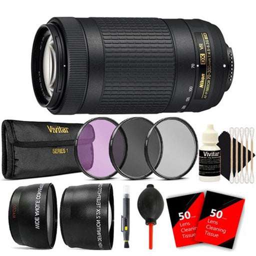 Nikon AF-P DX Nikkor 70-300mm f/4.5-6.3G Ed VR Lens with 58mm Filter Kit Bundle