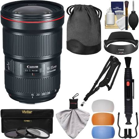 Canon EF 16-35mm f/2.8L III USM Zoom Lens with 3 UV/CPL/ND8 Filters + Flash Diffusers + Sling Strap + Kit