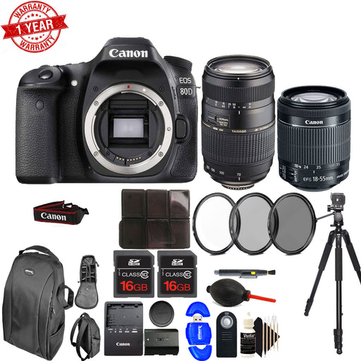 Canon EOS 80D 24.2MP Digital SLR Camera with 18-55mm &amp; 75-300mm III Lens &amp; More