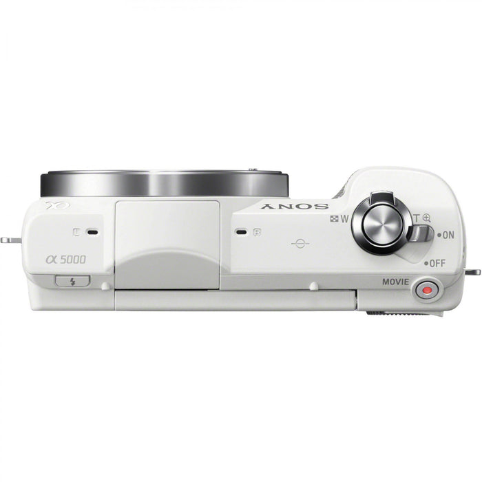 Sony Alpha A5000 ILCE5000/W 20.1MP Mirrorless Digital Camera Body Only (White/Black)