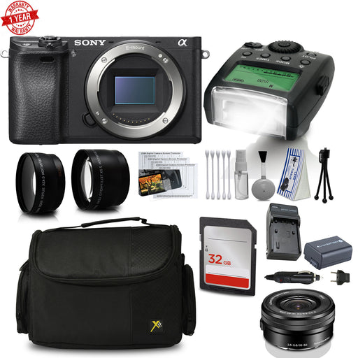 Sony Alpha a6300 Mirrorless Black Camera with 16-50mm &amp; Additional Accessories