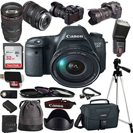 Canon Eos 6D Digital SLR Camera + EF 24-105mm f/4L Is USM Lens Kit + Accessory Bundle (17 Piece Bundle)