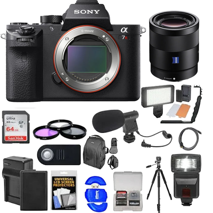 Sony Alpha A7R II 4K Wi-Fi Digital Camera Body with FE 55mm f/1.8 Lens Deluxe Bundle