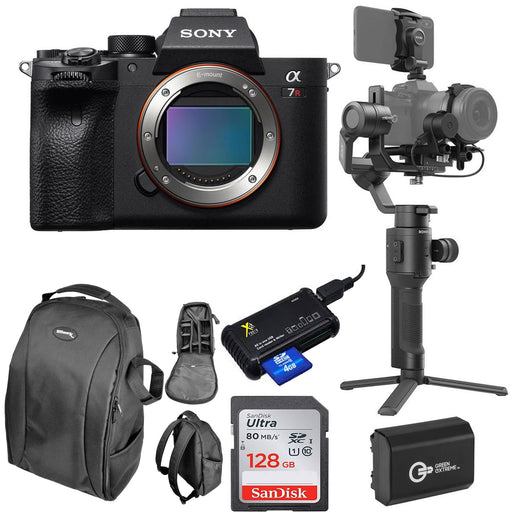 Sony Alpha a7R IV Mirrorless Digital Camera (Body Only) with DJI Ronin-SC Gimbal | Sandisk 128GB MC |Backpack Bundle