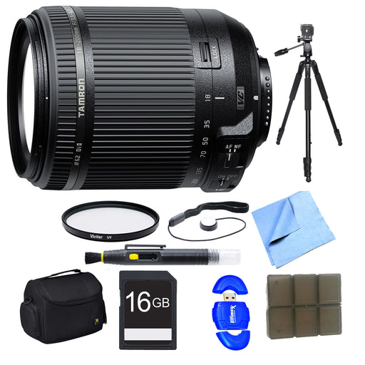 Tamron 18-200mm Di II VC All-In-One Zoom for Canon / Nikon Lens |16GB Bundle Includes Filter Kit &amp; More