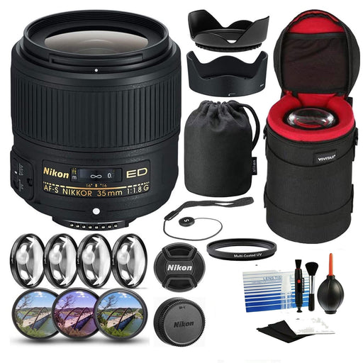 Nikon AF-S NIKKOR 35mm f/1.4G Lens Deluxe Bundle With UV Filters &amp; More