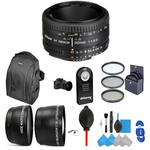 Nikon AF NIKKOR 50mm f/1.8D Lens Professional Kit