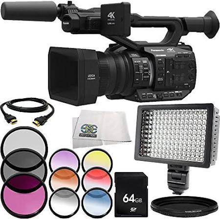 Panasonic AG-UX90 4K/HD Professional Camcorder 8PC Accessory Bundle Includes 64GB SD Memory Card + 3 Piece Filter Kit (UV + CPL + FLD) + MORE