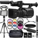 Panasonic AG-UX90 4K/HD Professional Camcorder with Audio-Technica AT875R Line and Gradient Condenser Microphone 14pc Accessory Bundle - Includes 2x