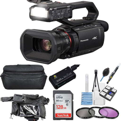 Panasonic AG-CX10 4K Camcorder with NDI/HX |Rain Protection| Case | Sandisk 128GB Memory Card | More