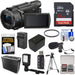 Sony FDR-AX53 4K Ultra HD Handycam Camcorder with 64GB Card | Battery &amp; Charger | Hard Case | Tripod | LED Light | Microphone | Kit