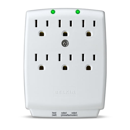 Belkin SurgePlus 6-Outlet Wall Mount Surge Protector with Dual USB Charging Ports (2.1 AMP / 10 Watt), BSV602tt