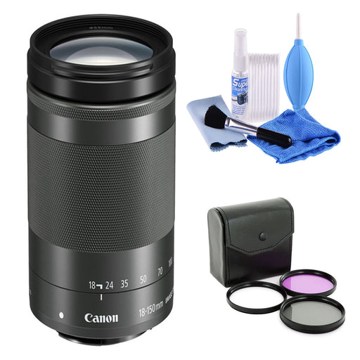 Canon EF-M 18-150mm f/3.5-6.3 IS STM Lens - with CLEANING & FILTER KIT