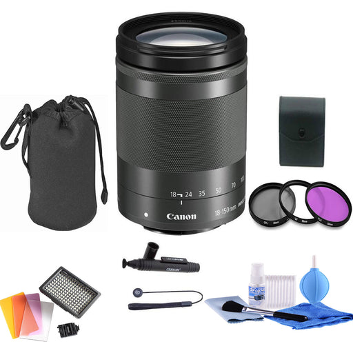 Canon EF-M 18-150mm f/3.5-6.3 IS STM Lens - with Accessory Bundle