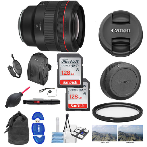 Canon RF 85mm f/1.2L USM Lenswith Sandisk Extreme Pro 2X 128GB Starter Package