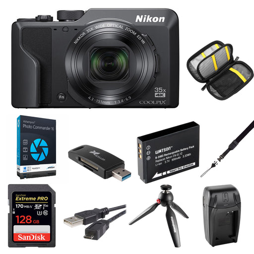 Nikon COOLPIX A1000 Digital Camera (Black) W/ Extreme Pro Bundle