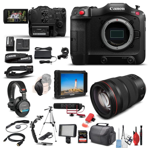 Canon EOS C70 Cinema Camera with Canon RF 24-70mm Lens + More: Professional Bundle