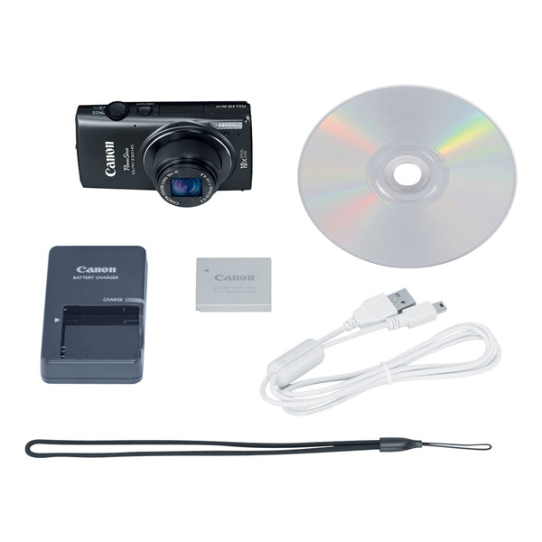 Canon PowerShot ELPH 330 12.1MP Digital Camera - Black with Cleaning Kit