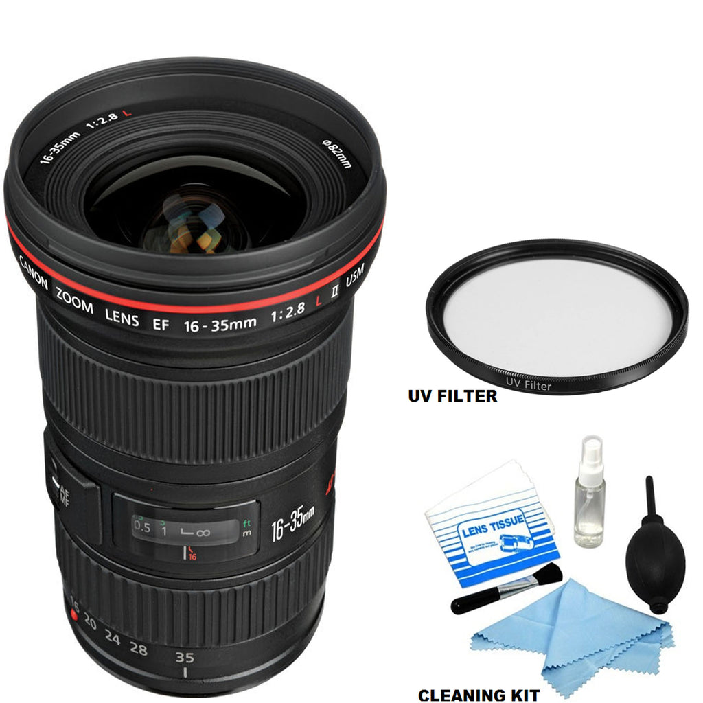 Canon EF 16-35mm f/2.8L II USM Lens w/ Filter and Cleaning Kit USA