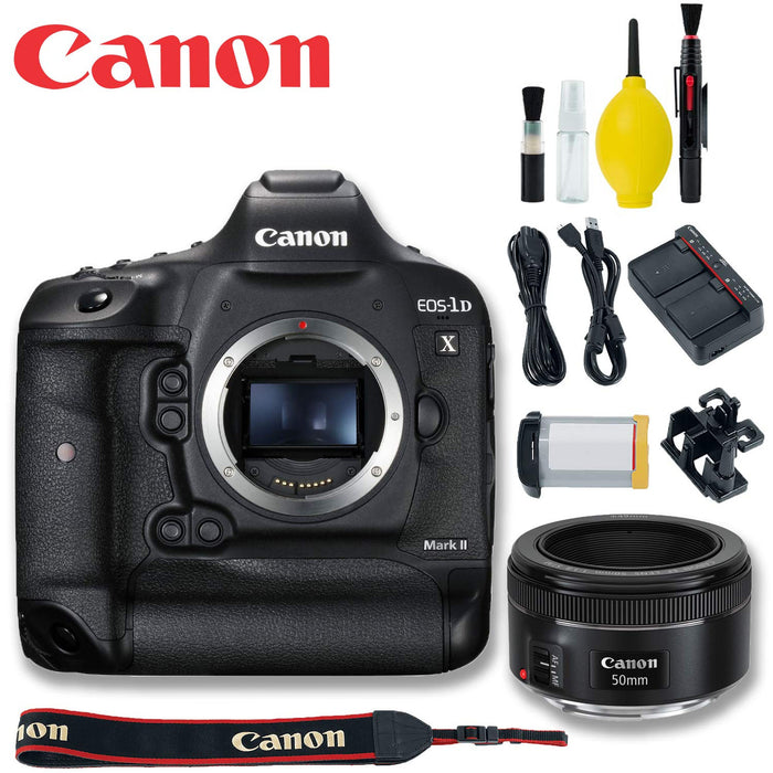 Canon EOS-1D X Mark II DSLR Camera with Canon 50mm 1.8 STM Lens Basic Kit
