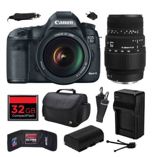 Canon EOS 5D Mark III / IV 22.3 MP Full Frame CMOS Digital SLR Camera with EF 24-105mm f/4 L IS USM Lens and Sigma 70-300mm f/4-5.6 DG Macro Lens