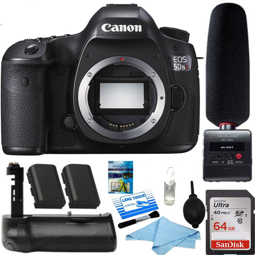 Canon EOS 5DS R 50.6MP DSLR Camera (Body) +Tascam Audio Recorder &amp; Microphone Kit