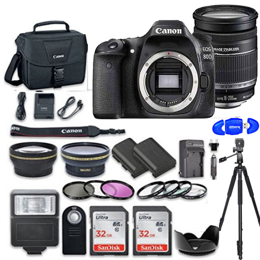 Canon EOS 80D with 18-200mm IS Lens with 2x Sandisk 32GB &amp; More Bundle
