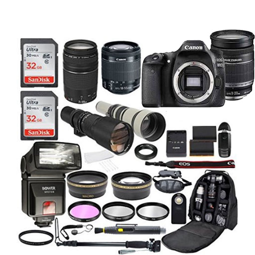 Canon EOS 80D with 18-200mm IS &amp; Canon 75-300mm &amp; 18-55mm Mega Bundle