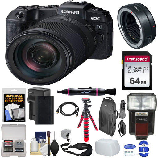 Canon EOS R5 Mirrorless Digital Camera with RF 24-240mm f/4-6.3 IS USM &amp; Mount Adapter EF-EOS R Essential Package