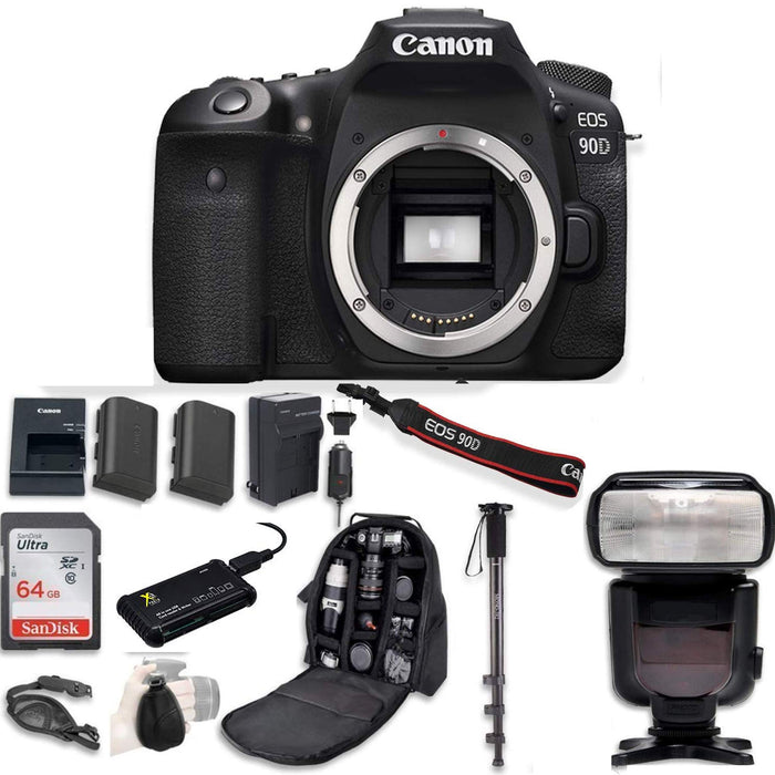 Canon EOS 90D Digital SLR Camera Bundle (Body Only) with Professional Accessory Bundle