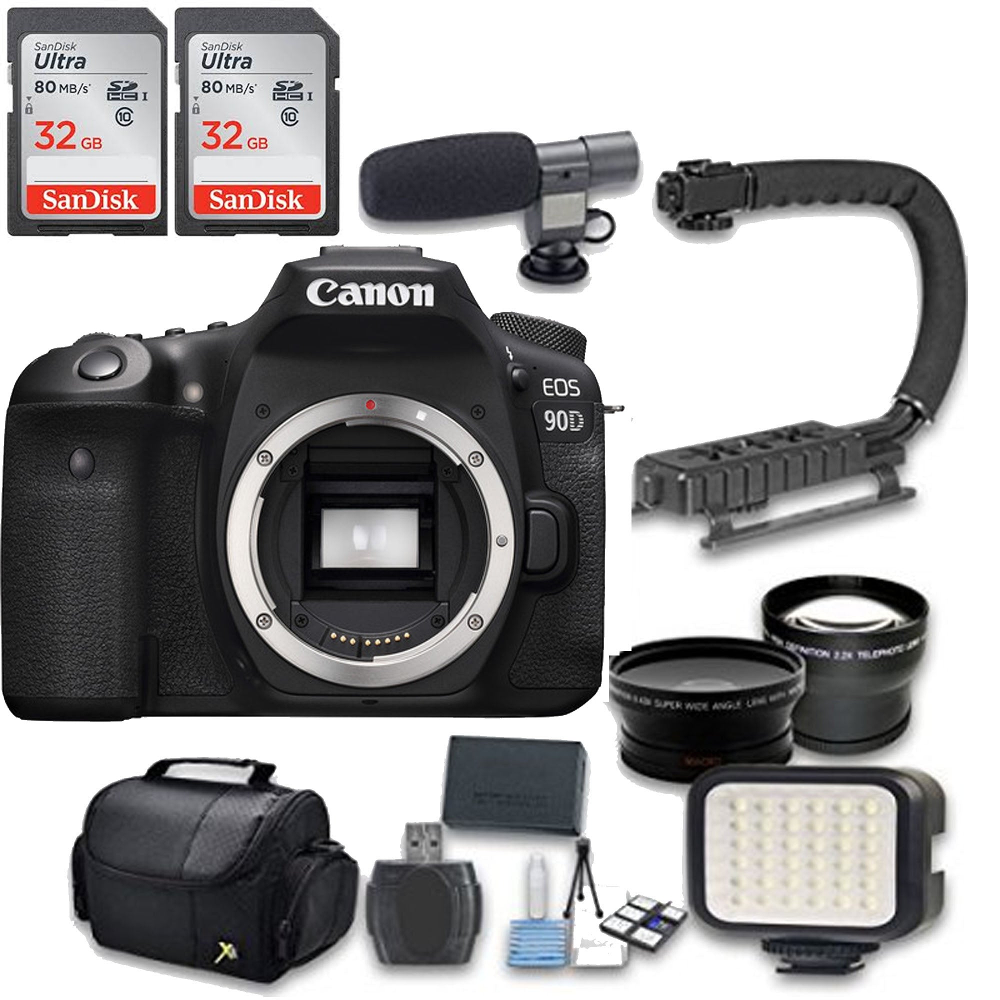Canon EOS 90D Digital SLR Camera (Body Only) Enhanced with Professional  Accessory Bundle - Includes 14 Items