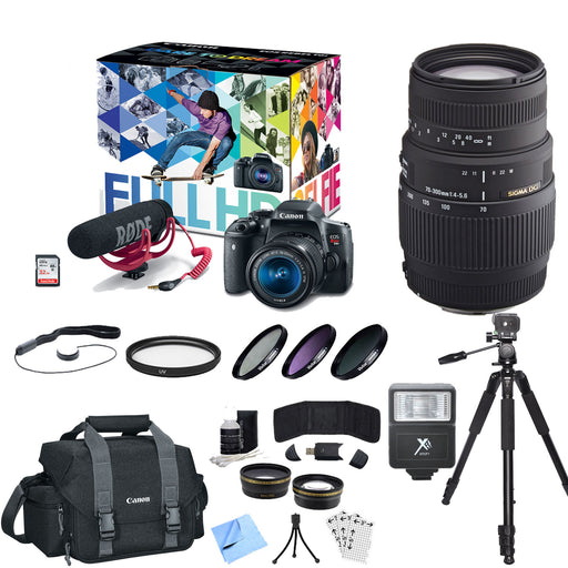 Canon EOS Rebel T6i/800D DSLR Camera with 18-55mm and 70-300mm Lens Bundle
