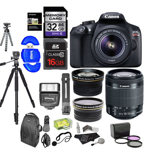 Canon EOS Rebel T6/2000D DSLR Camera with 18-55mm Lens & Sandisk 32GB | Sandisk 16Gb | Tripod | & More Bundle