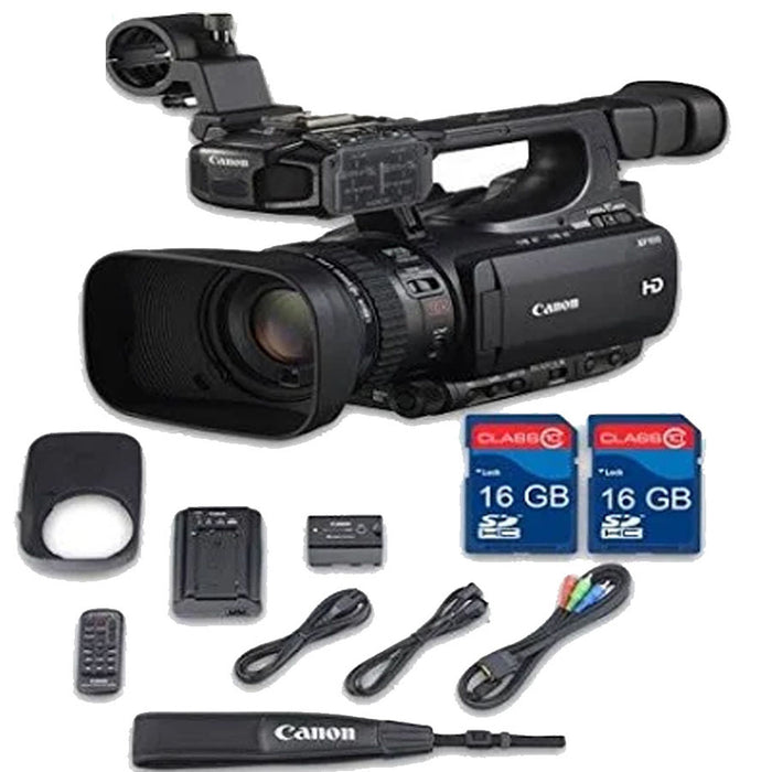 Canon XF100 HD Professional Camcorder + 2 PC 16 GB Memory Cards + All Manufacturer Accessories