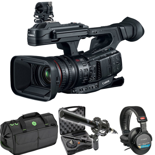 Canon XF705 4K 1&quot; Sensor XF-HEVC H.265 Pro Camcorder NTSC/PAL with Arco Video Bag | Vidpro XM-55 Microphone &amp; Sony MDR-7506 Headphone Bundle